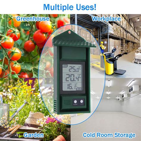 Digital Greenhouse Thermometer – Max Min Thermometer to Monitor High and Low Temperatures in a ...