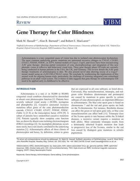 (PDF) Gene Therapy for Color Blindness