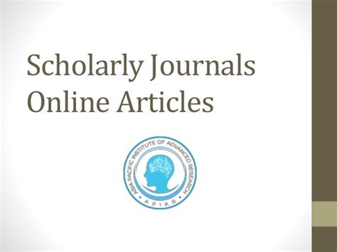 Scholarly journals online articles