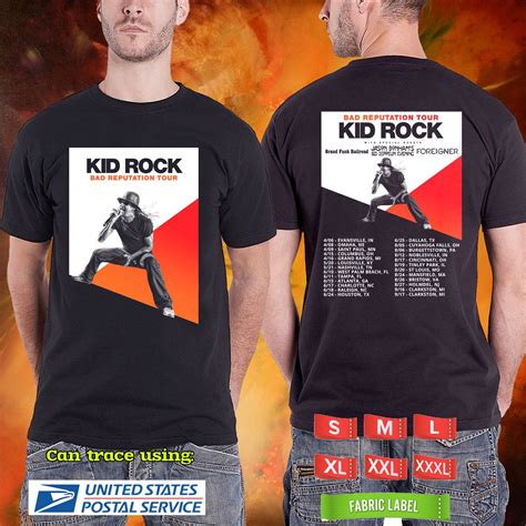 2022 LIVE KID ROCK BAD REPUTATION TOUR BLACK TSHIRT W DATES CODE RDF01 in 2022 | Black tee ...