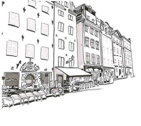 The Old Town (Gamla Stan) in Stockholm Drawing by Omer Rosenbaum | Saatchi Art