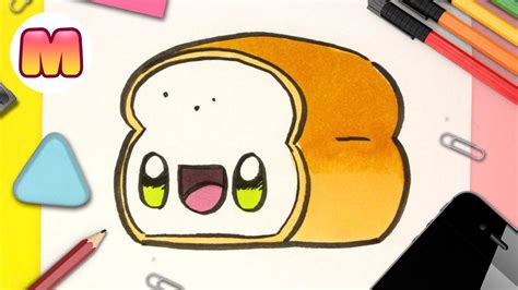 HOW TO DRAW A KAWAII BREAD - Easy kawaii drawings - Learn to draw kawaii food