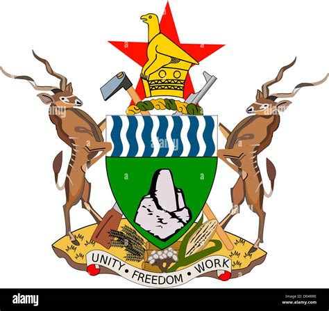 National coat of arms of the Republic of Zimbabwe Stock Photo - Alamy