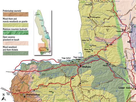 Map of Kruger Park - Game Drive Safari in Skukuza and Surrounds