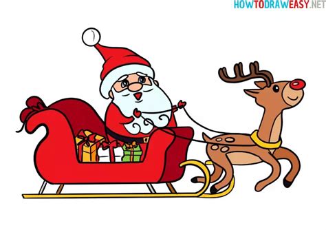 How to Draw Santa Claus on a Sleigh - How to Draw Easy | How to draw ...