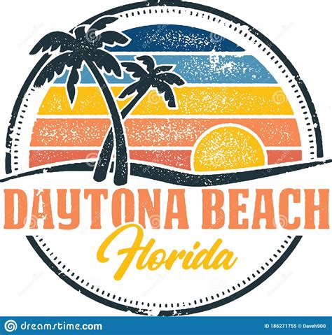 Daytona Beach Florida Vintage Design Stock Vector - Illustration of ...