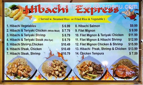 Menu at Hibachi Express restaurant, Port St. Lucie, SE Port St Lucie Blvd