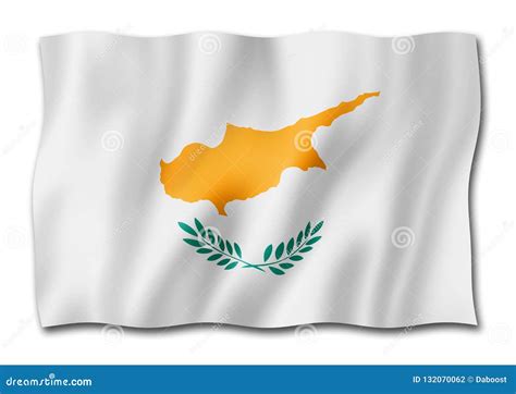 Cyprus Flag Isolated on White Stock Illustration - Illustration of ...