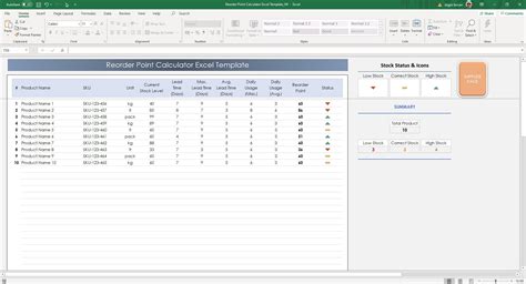 Reorder Point Calculator Excel Template Reorder Point - Etsy