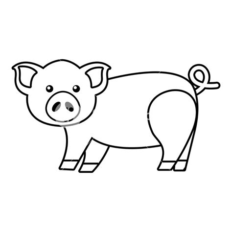 Pig Outline Vector at Vectorified.com | Collection of Pig Outline ...