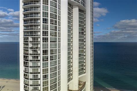 Aerial View of Sunny Isles Beach City with Luxurious Highrise Hotels and Condos on Atlantic ...