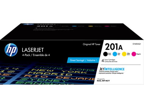 HP 201A 4-pack Black/Cyan/Magenta/Yellow Original LaserJet Toner Cartridges, CF400AQ1