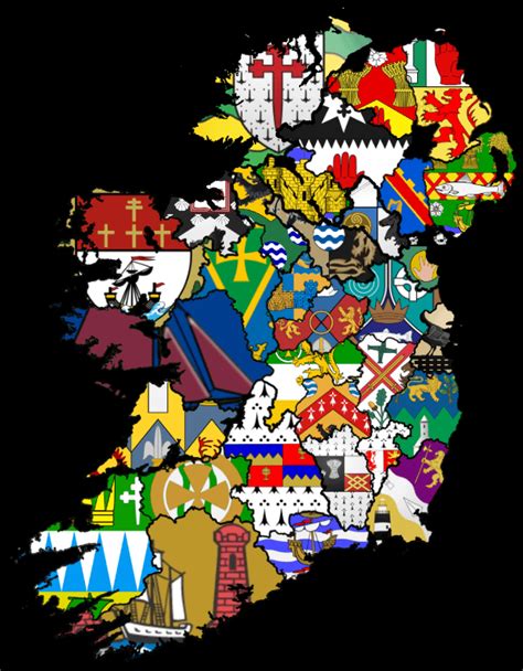 Flag map of Ireland and its counties. : MapPorn