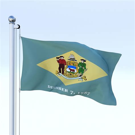 3D asset Animated Delaware Flag | CGTrader