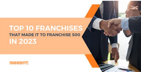 Top Ten Franchises that Made It To Franchise 500 in 2023