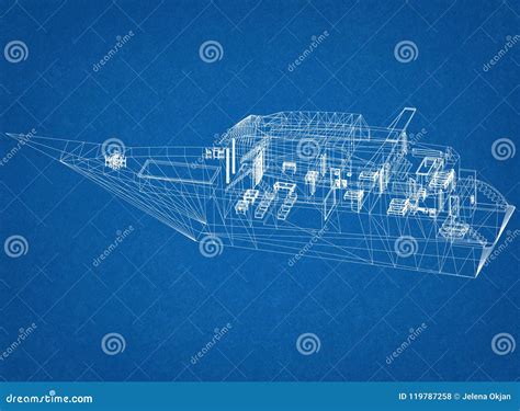 Yacht Concept Architect Blueprint Stock Photo - Image of investment, design: 119787258