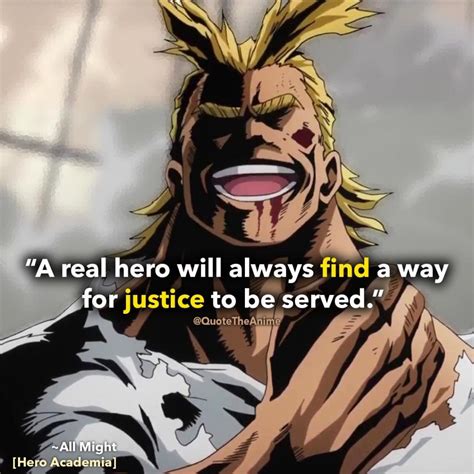 25+ POWERFUL ALL MIGHT Quotes - My Hero Academia (Images) | Hero quotes, Anime quotes ...