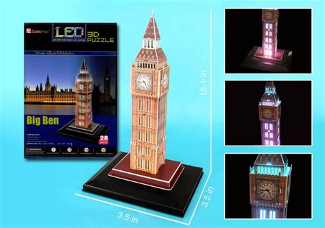 Daron Toys Games & Puzzles Big Ben 3D Puzzle With Base & Lights 28 Pieces ezToys - Diecast ...