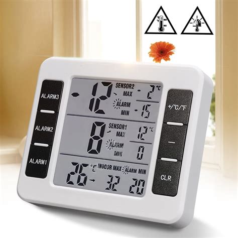 Wireless Digital Freezer Thermometer 2PC Sensor Indoor Outdoor Audible Alarm - Walmart.com