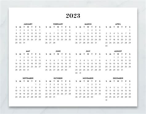 2023 Calendar 2023 Letter 2023 Landscape Year Calendar - Etsy Canada ...