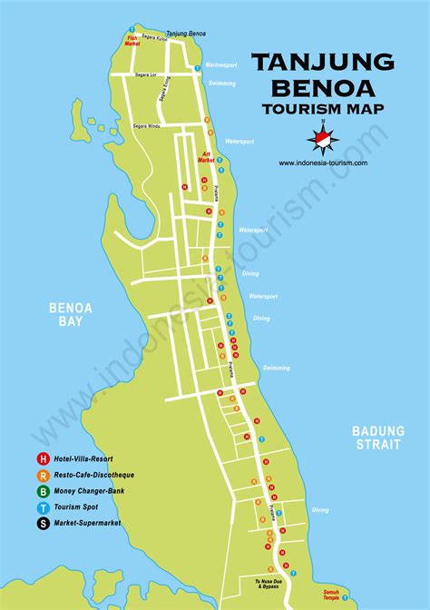 Tanjung Benoa Bali Map - Bali Island , Indonesia Tourism Maps