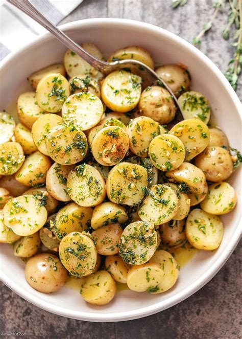 Fried Baby Potatoes with Garlic Brown Butter | Gold potato recipes ...