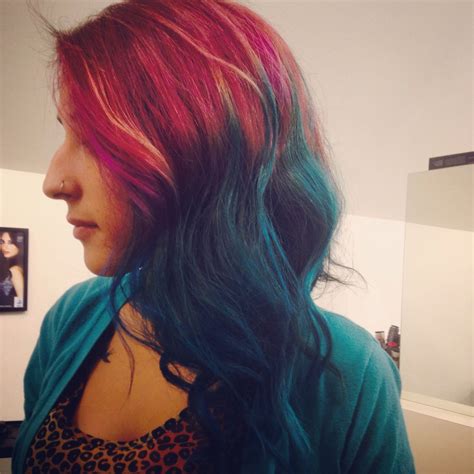 Purple and teal hair Teal Hair, Purple Ombre, Luscious, Locks, Long Hair Styles, Beauty, Teal ...