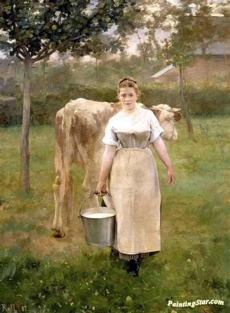 Milkmaid Artwork By Alfred Roll Oil Painting & Art Prints On Canvas For Sale - PaintingStar.com ...