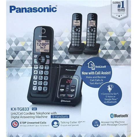 Panasonic KX-TG833SK Link2Cell – Cordless Phone with Bluetooth and Calling – Florida’s Office ...