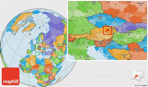 Political Location Map of Sankt Polten-Land