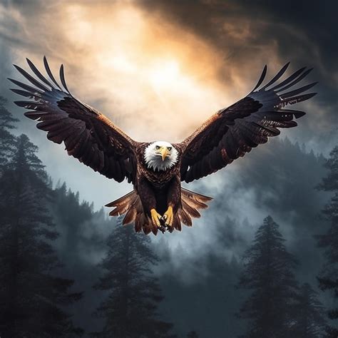 Premium AI Image | A majestic eagle flying in the sky