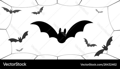 Bat icons set wings black web silhouette Vector Image