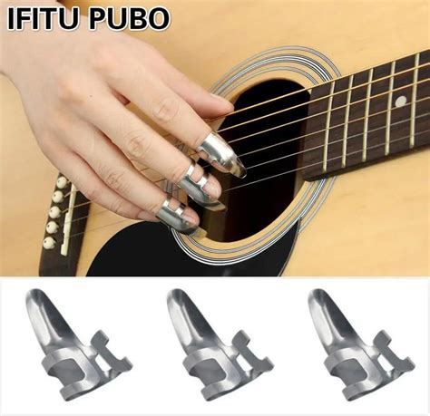 3pcs/lot Stainless Steel Guitar Finger Picks Rings Plectrum for Guitar Banjo Ukulele Alice ...