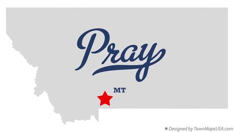 Map of Pray, MT, Montana