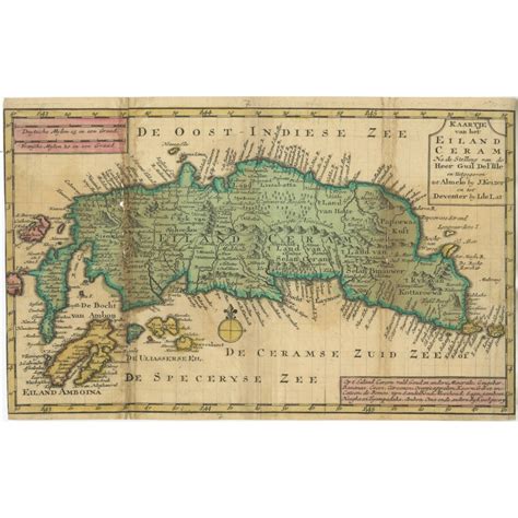 Antique Map of Seram Island by Keizer & De Lat (c.1747)