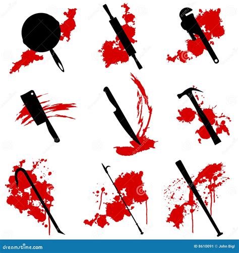 Murder weapons stock vector. Illustration of cleaver, blood - 8610091