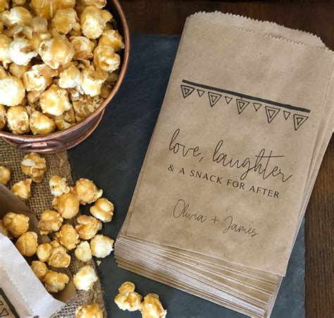 Popcorn favor bags Wedding favor bags Caramel Corn Snack | Etsy ...