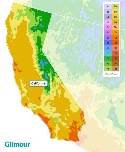 California Planting Zones - Growing Zone Map | Gilmour