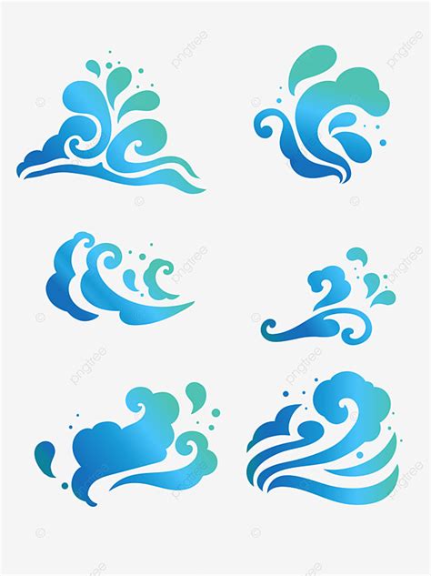 Blue Green Wave Vector Hd Images, Blue And Green Sea Wave Vector Material, Blue Green, Sea Wave ...