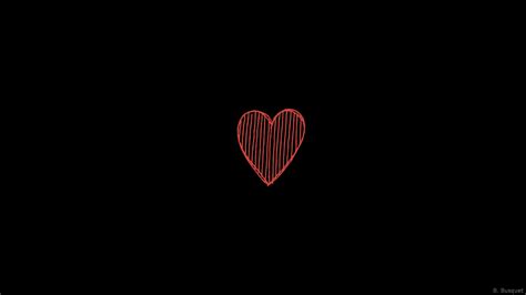 Red Heart In Black Background HD Black Aesthetic Wallpapers | HD ...