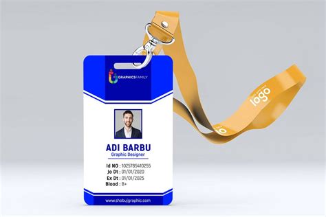 Flat office id card design template Free psd – GraphicsFamily