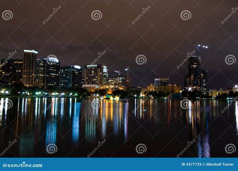 Orlando Skyline at night stock image. Image of commercial - 4377733