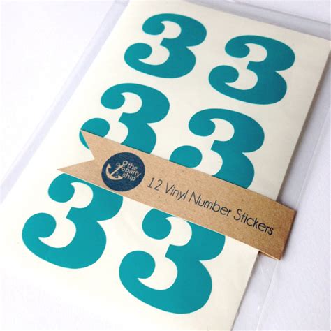 12 Vinyl Number Stickers by thepartyship on Etsy