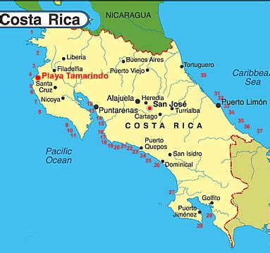 Avellanas Costa Rica Map