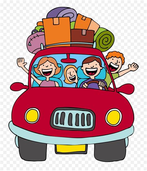 Vacation Road Trip Cartoon Clip Art - Family Road Trip Clipart Png ...