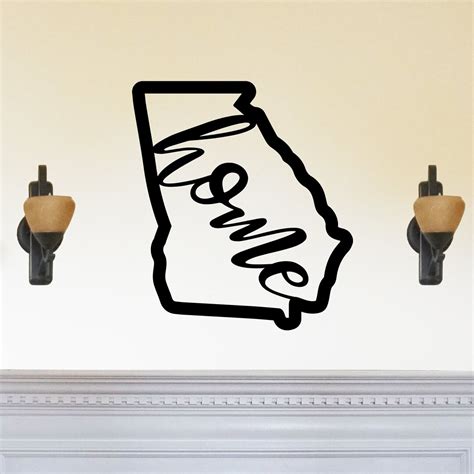 Georgia Home State Silhouette Solid Steel Home Decor Decorative Accent ...