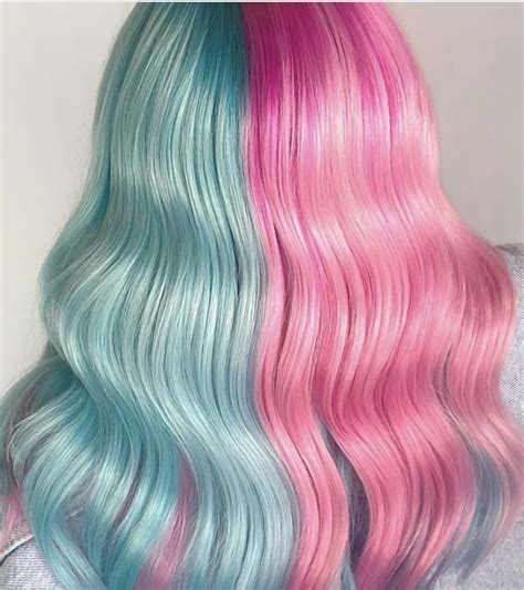 Cotton Candy | Split dyed hair, Pink hair dye, Blue and pink hair