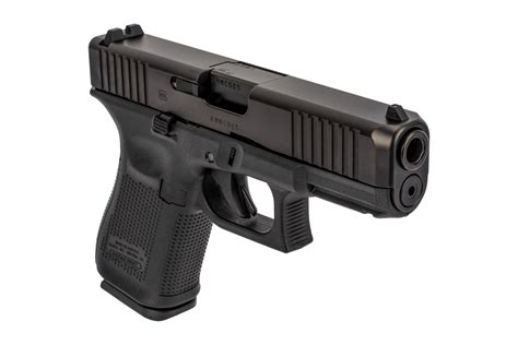 Glock 19 Gen 5 9mm Full Size Pistol 15 Round - Front Slide Serrations - Black GLPA195S203