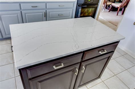 Gray and White kitchen remodel in Southlake, TX. Cambria Quartz Countertops in Ella, Daltile ...