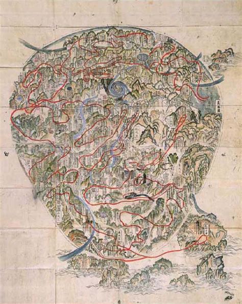 1000 Year Old Buddhist Flat Earth Map - Map